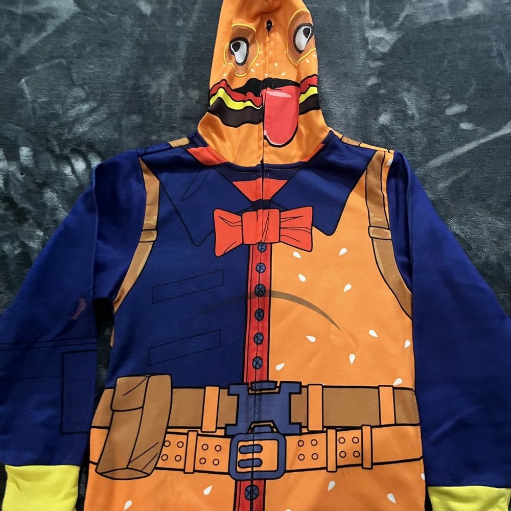 COPY - I’m selling a Fortnite Kids zipper down hoodie Sz M orange/Blue